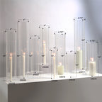 Pleated Glass Chimney Hurricane Candle Holder (set of 6)