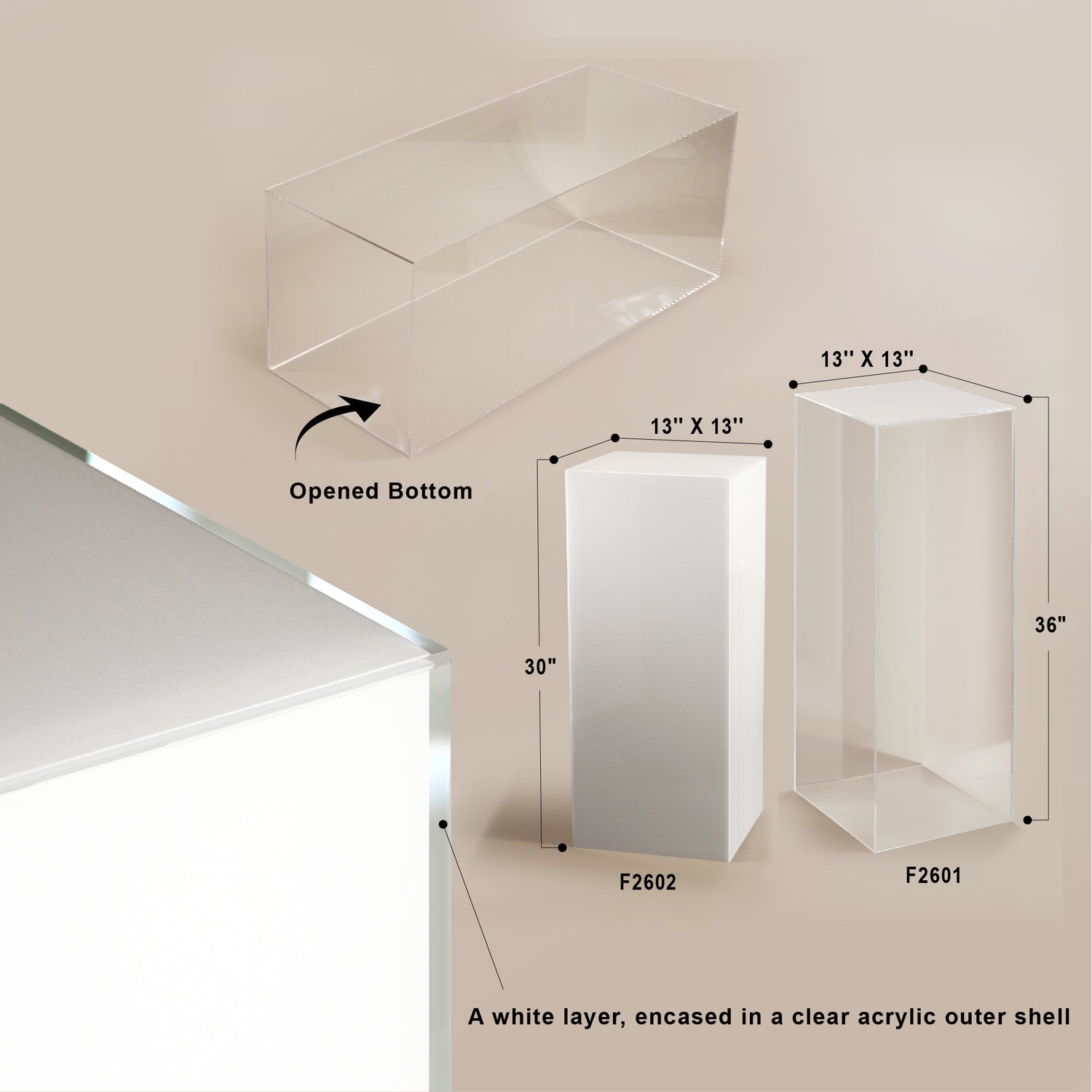 Showcase Acrylic Pedestal / Column