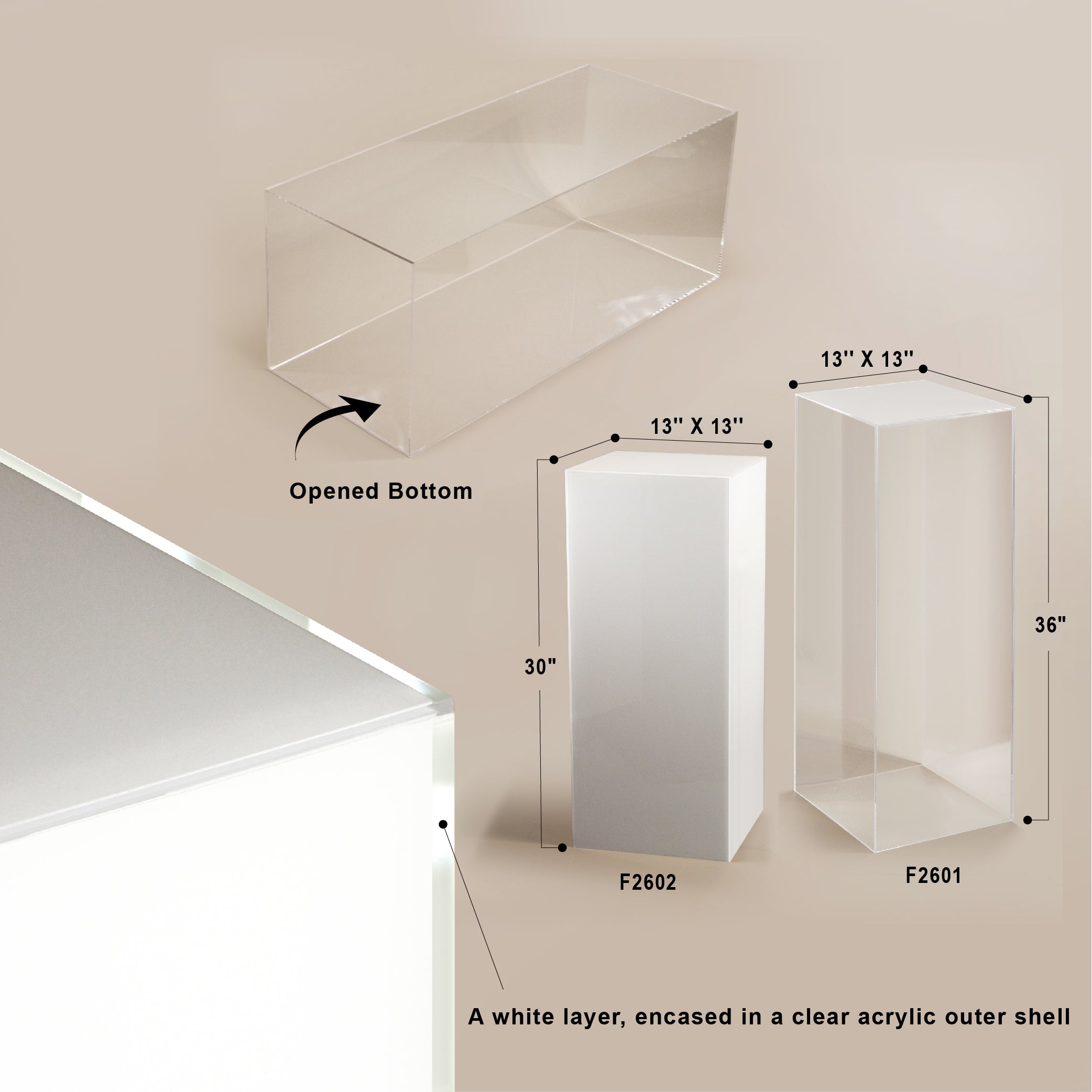 Showcase Acrylic Pedestal / Column