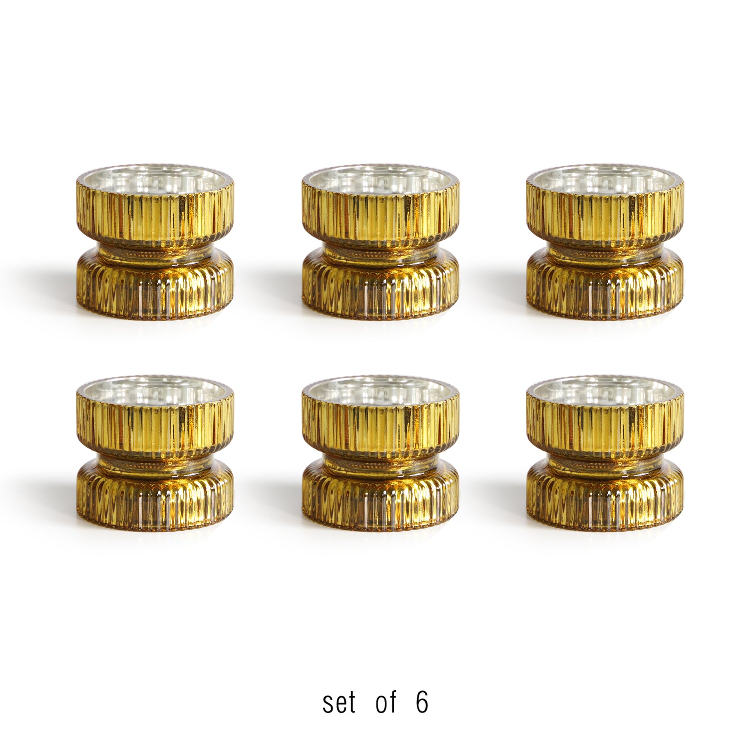 Glass Pillar Candle Holder (set of 6)