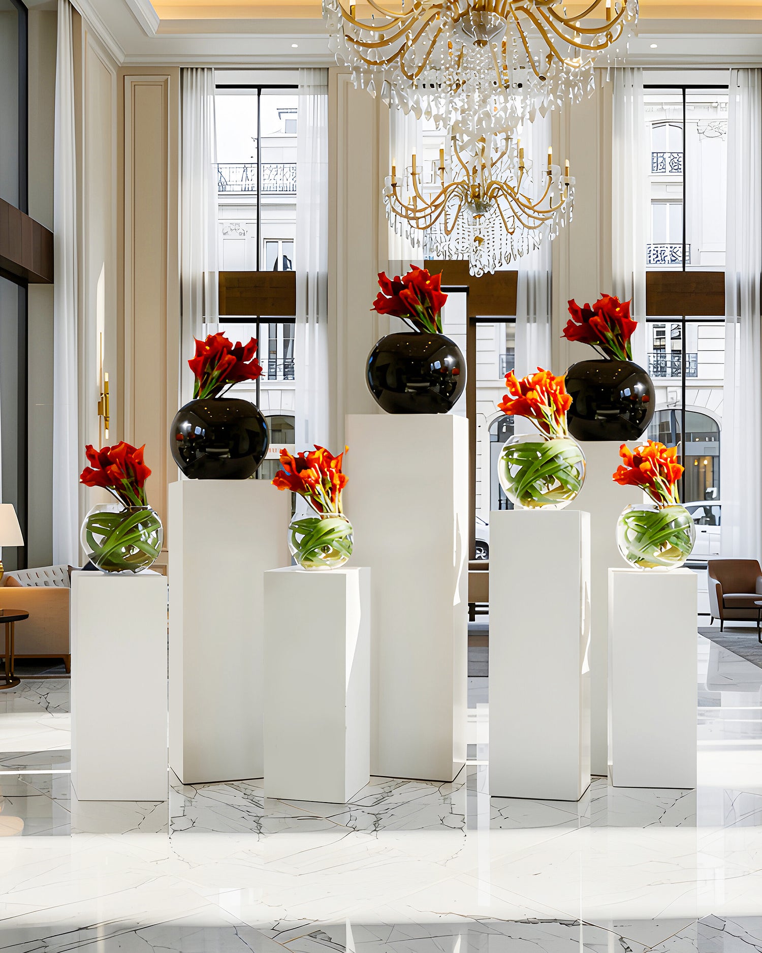 Black Glass Bubble Vase