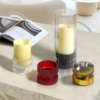 Glass Pillar Candle Holder (set of 6)