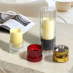 Glass Pillar Candle Holder (set of 6)