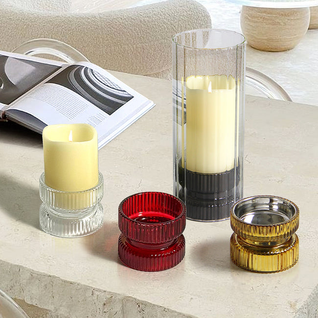 Pleated Glass Chimney (set of 6)