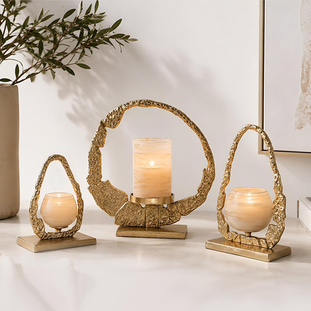 Gilded Halo Candle Holder