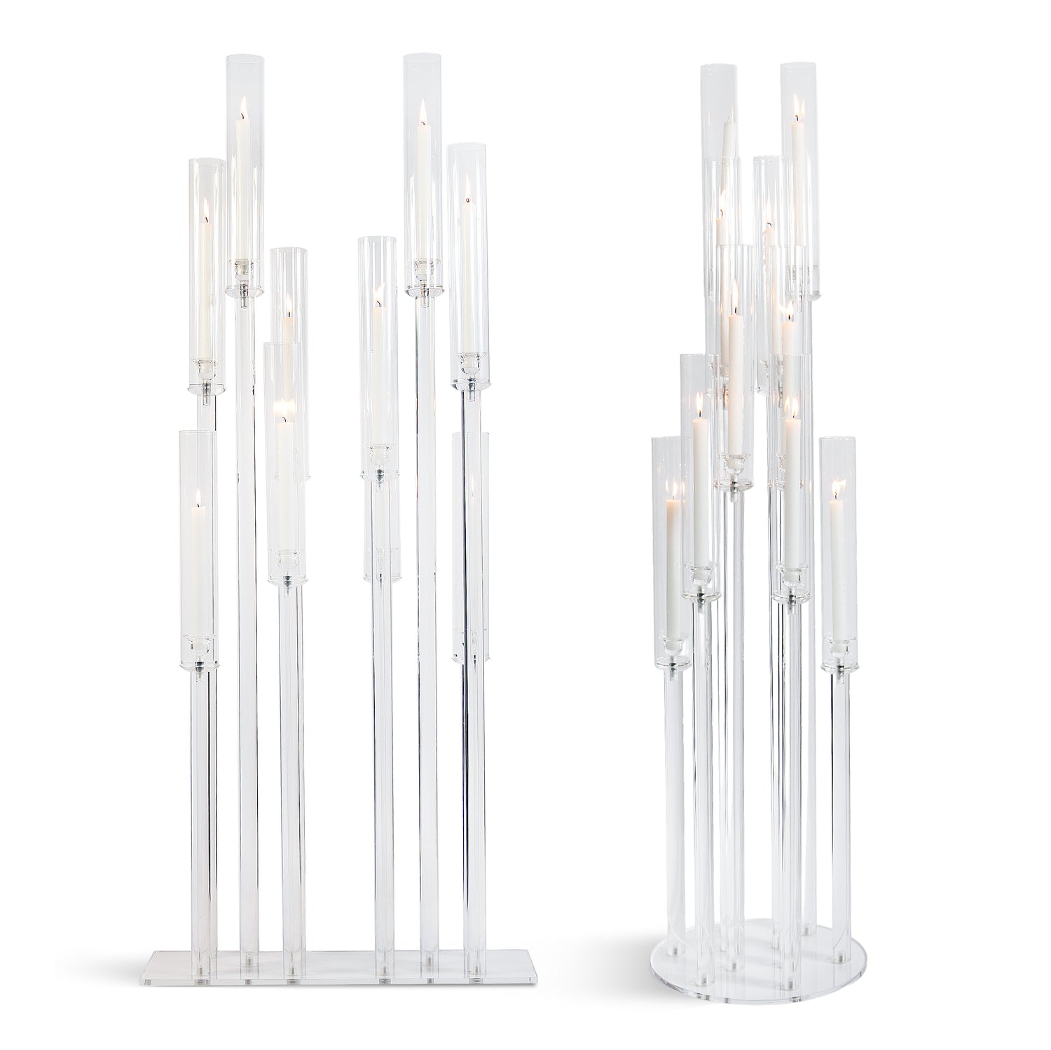 Diamond Glow Acrylic Candelabra