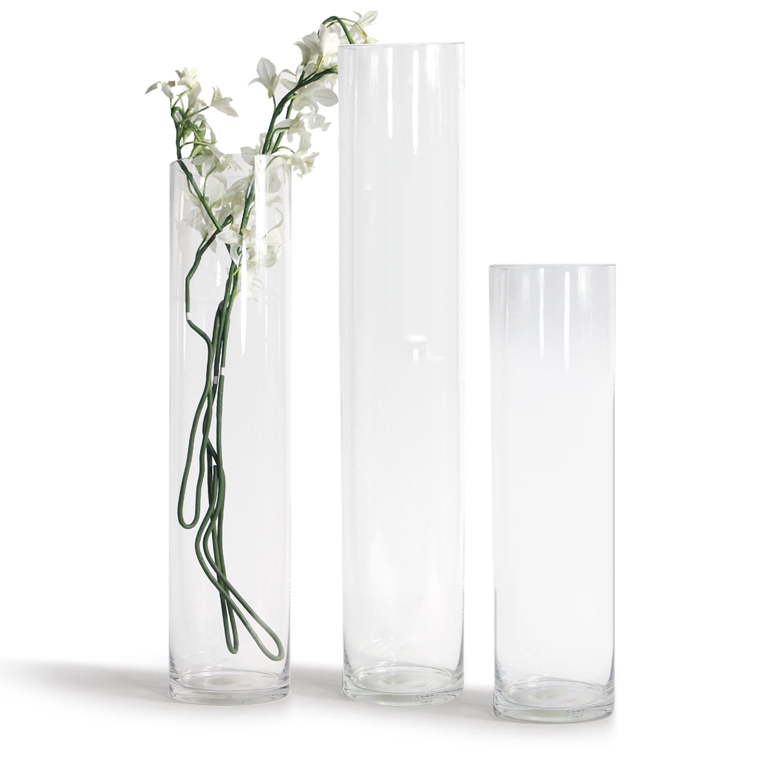 Glass Cylinder Vase (set of 2)