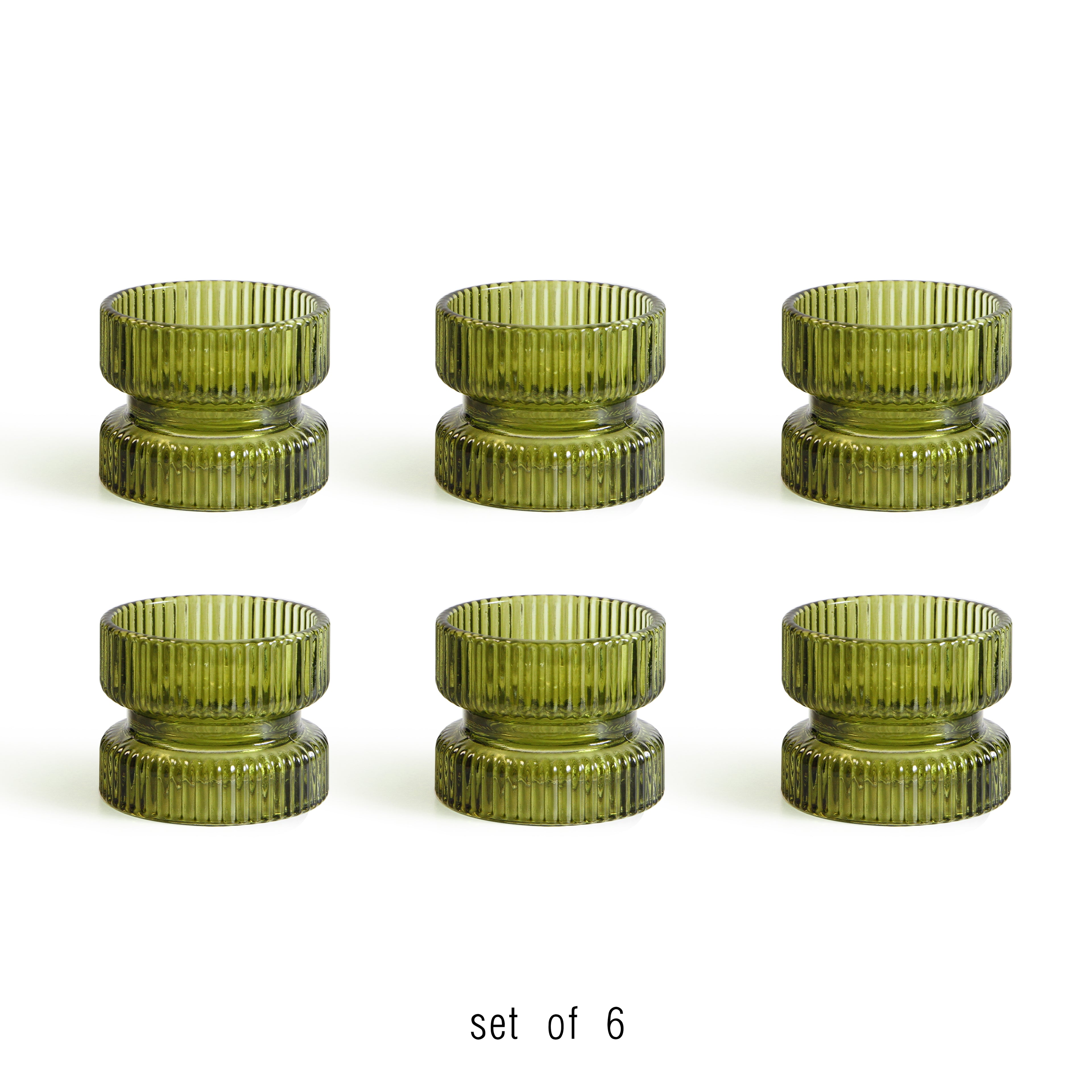 Glass Pillar Candle Holder (set of 6)
