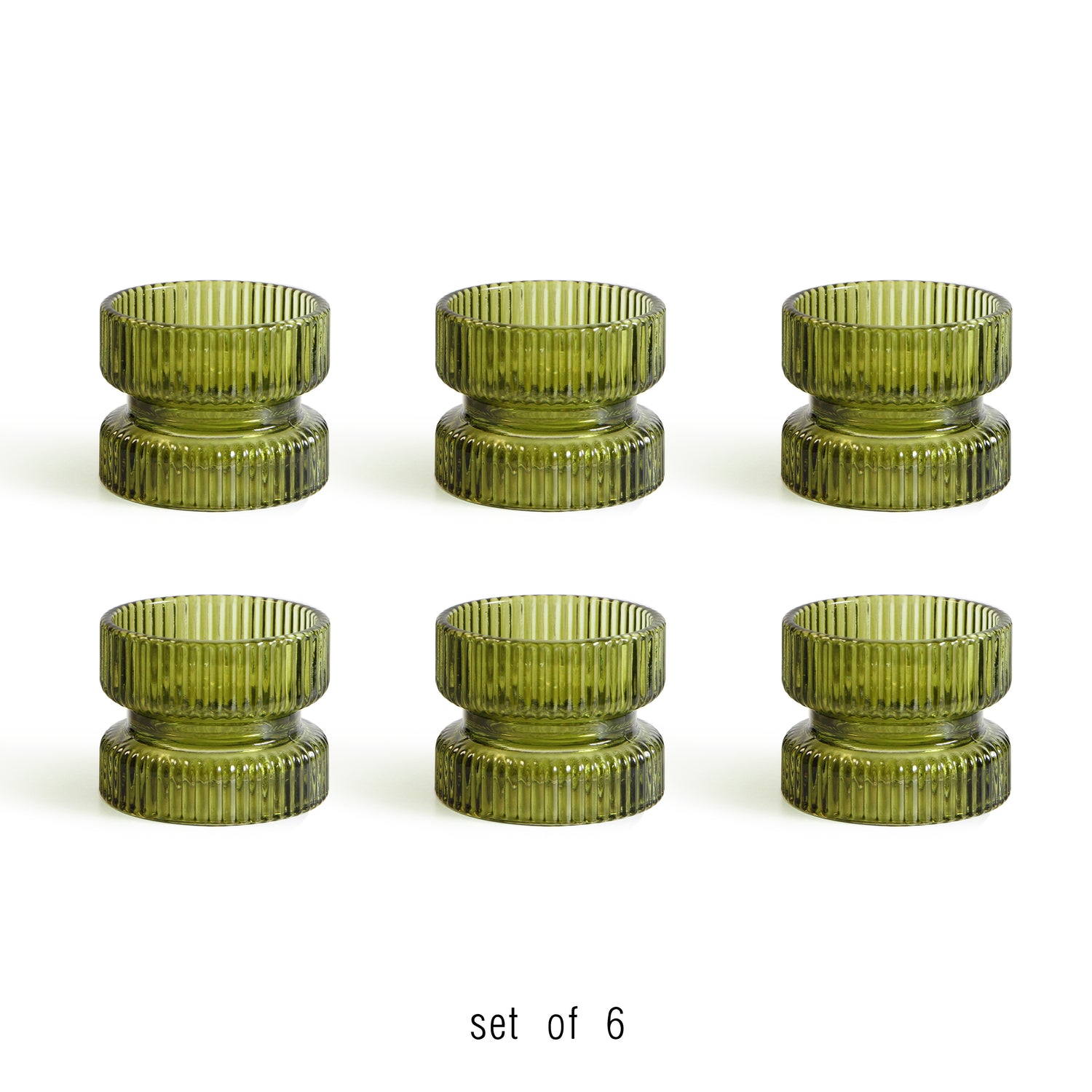 Glass Pillar Candle Holder (set of 6)