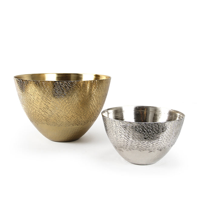 Two-toned Cross Aluminum Metal Bowl | Galore Home: Luxury Home Decor, Elegant Home Furnishings, Stylish Home Accents & Contemporary Home Accessories