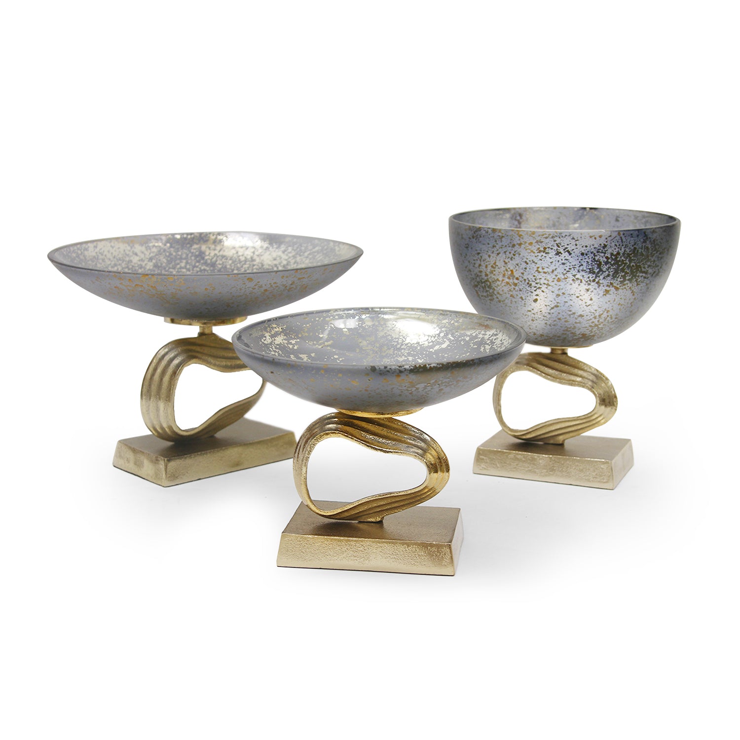 Cosmos Glass Aluminum Centerpiece Bowl | Galore Home: Luxury Home Decor, Elegant Home Furnishings, Stylish Home Accents & Contemporary Home Accessories