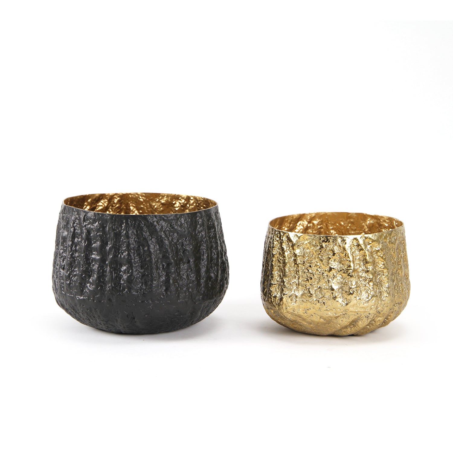 Crushed Round Taper Aluminum Metal Planter | Galore Home: Luxury Home Decor, Elegant Home Furnishings, Stylish Home Accents & Contemporary Home Accessories