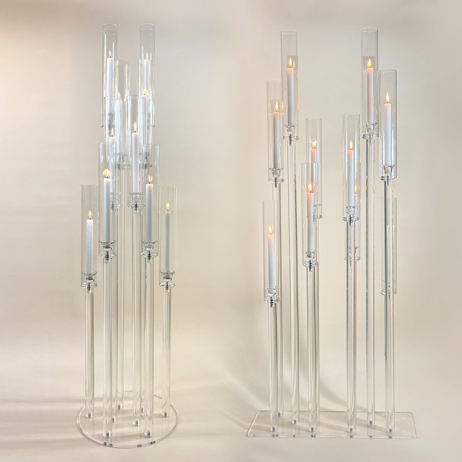 Diamond Glow Acrylic Candelabra