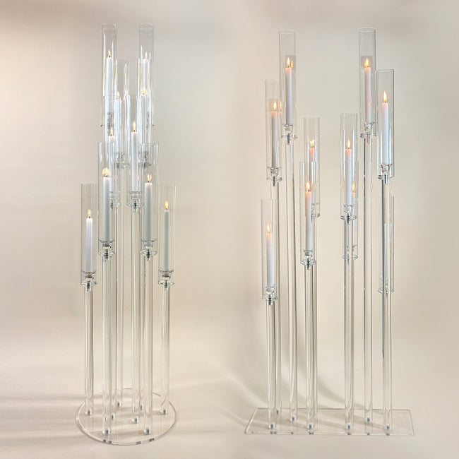Diamond Glow Acrylic Candelabra