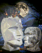 Cubism Face Sculpture / Planter