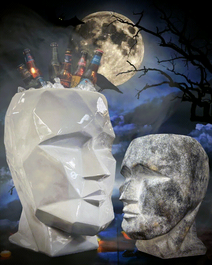 Cubism Face Sculpture / Planter