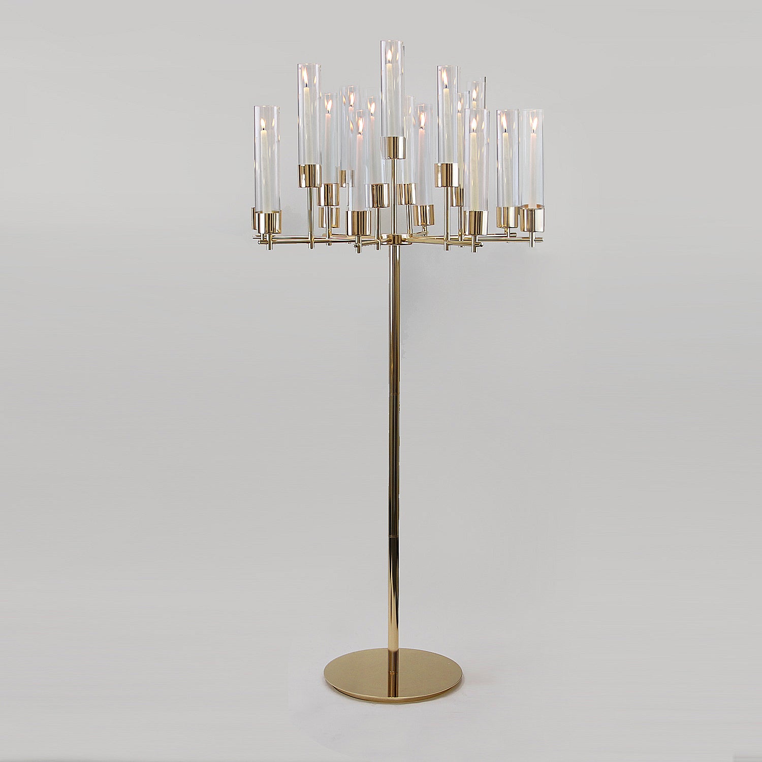 17-Arms and 10-Arms Golden Clustered Candelabra - Galore Home