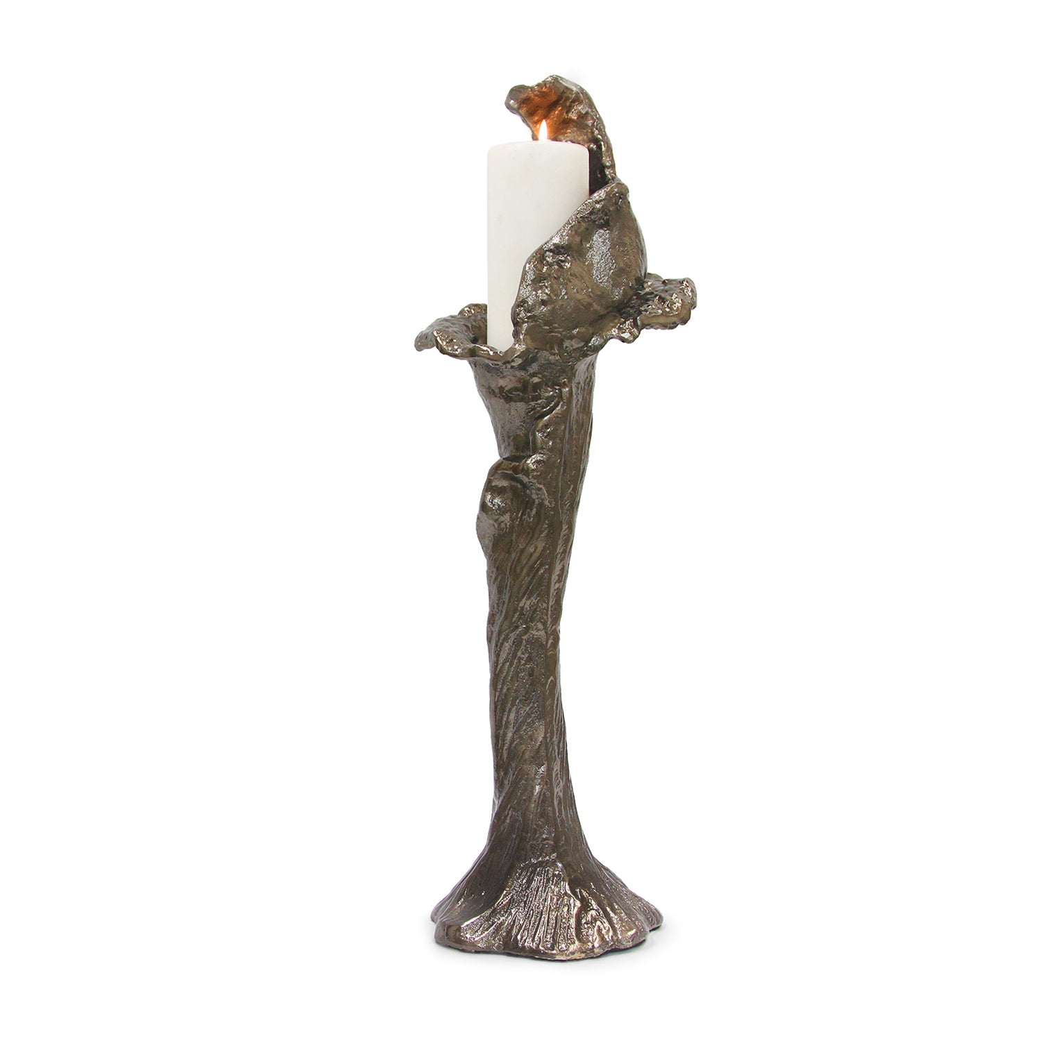 Molten Metal Sculptural Candle Stand | Galore Home: Luxury Home Decor, Elegant Home Furnishings, Stylish Home Accents & Contemporary Home Accessories