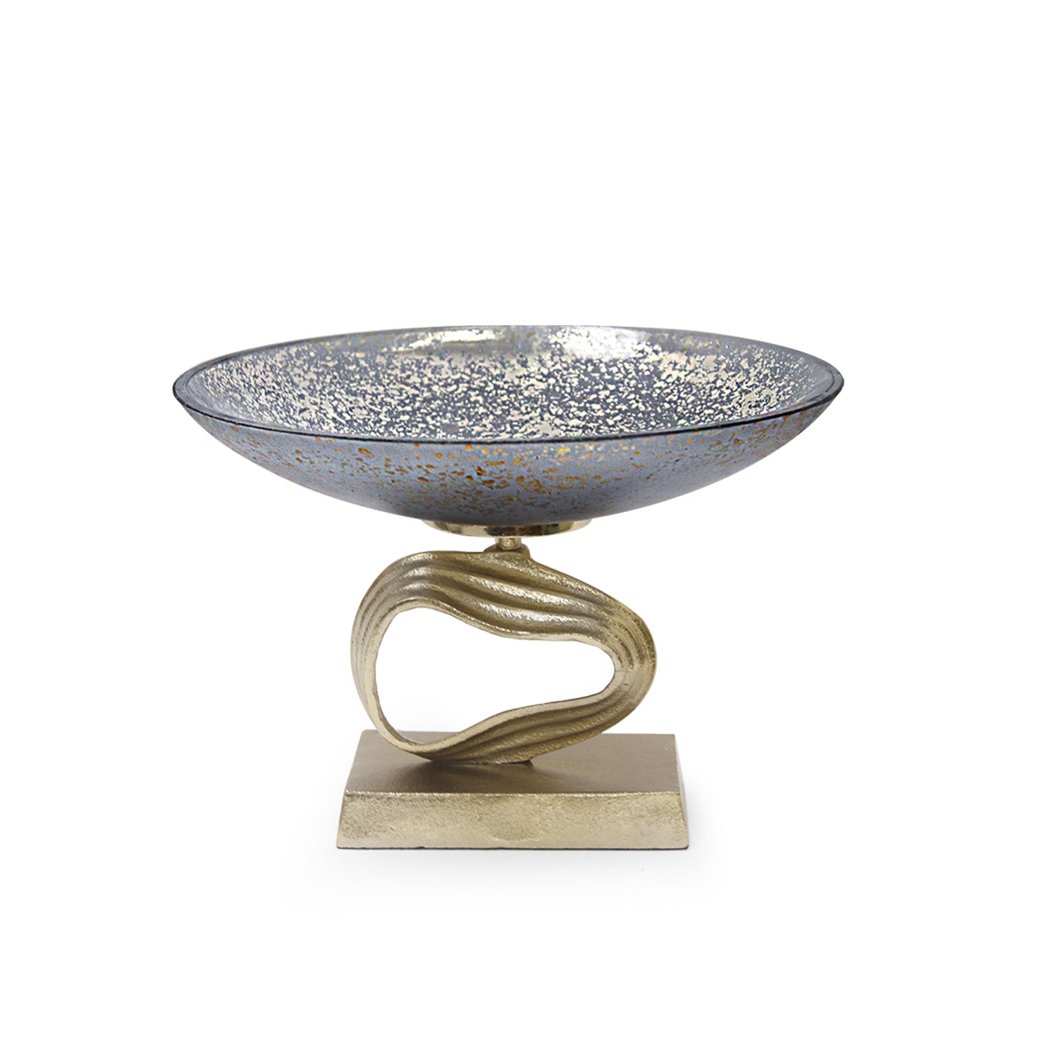 Cosmos Glass Aluminum Centerpiece Bowl