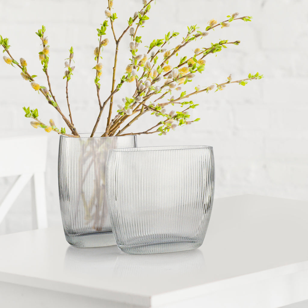 Ribbed Oval Glass