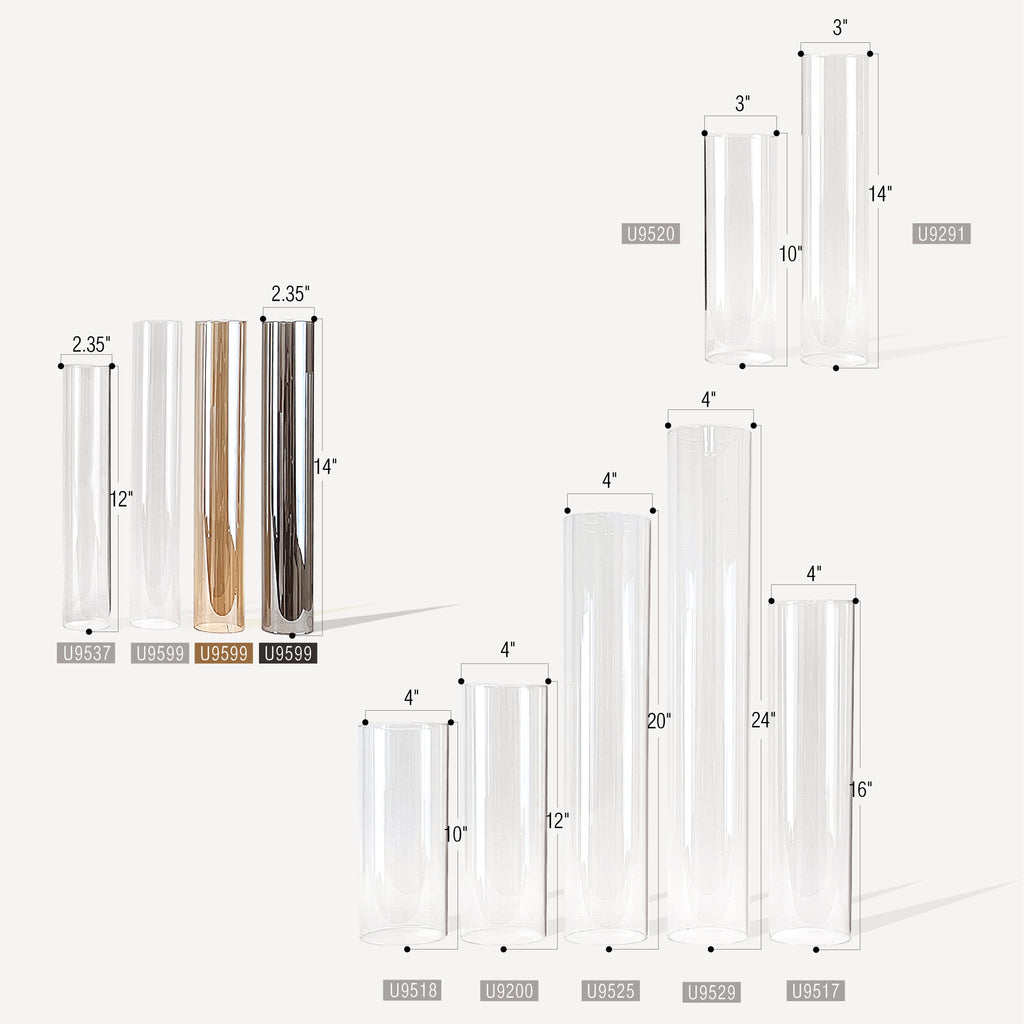 Glass Chimney Hurricane Candle Holder (set of 6)