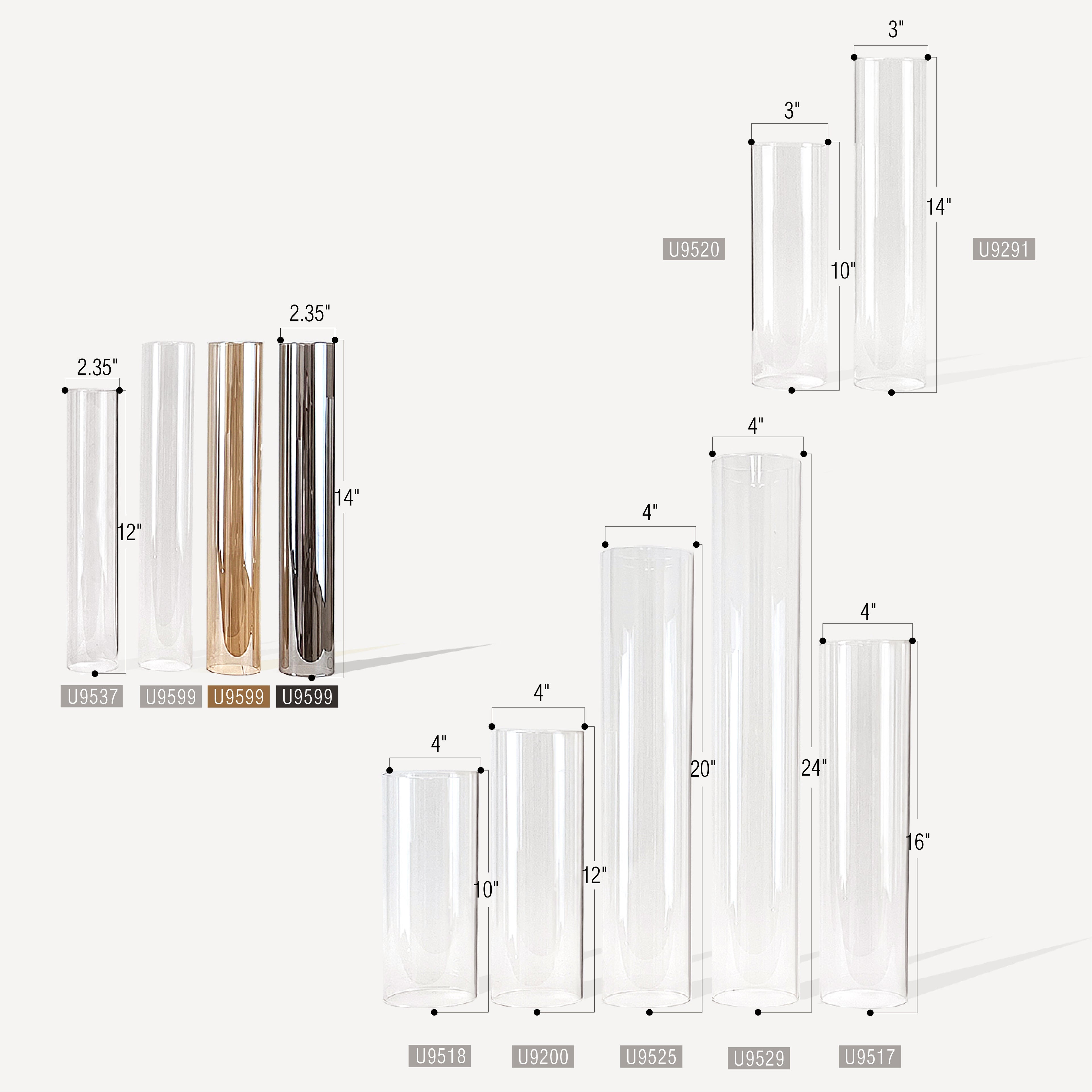 Glass Chimney Hurricane Candle Holder (set of 6)