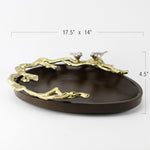 Wood Bowl on Metal Stand