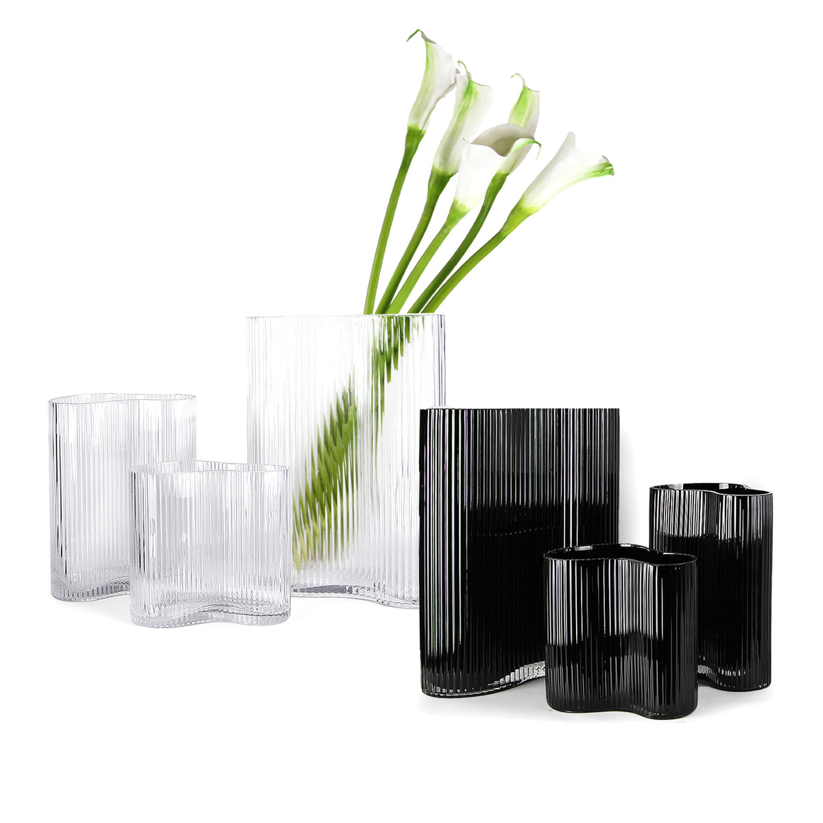 Wavy Ribbed Designer Vase | Galore Home: Luxury Home Decor, Elegant Home Furnishings, Stylish Home Accents & Contemporary Home Accessories