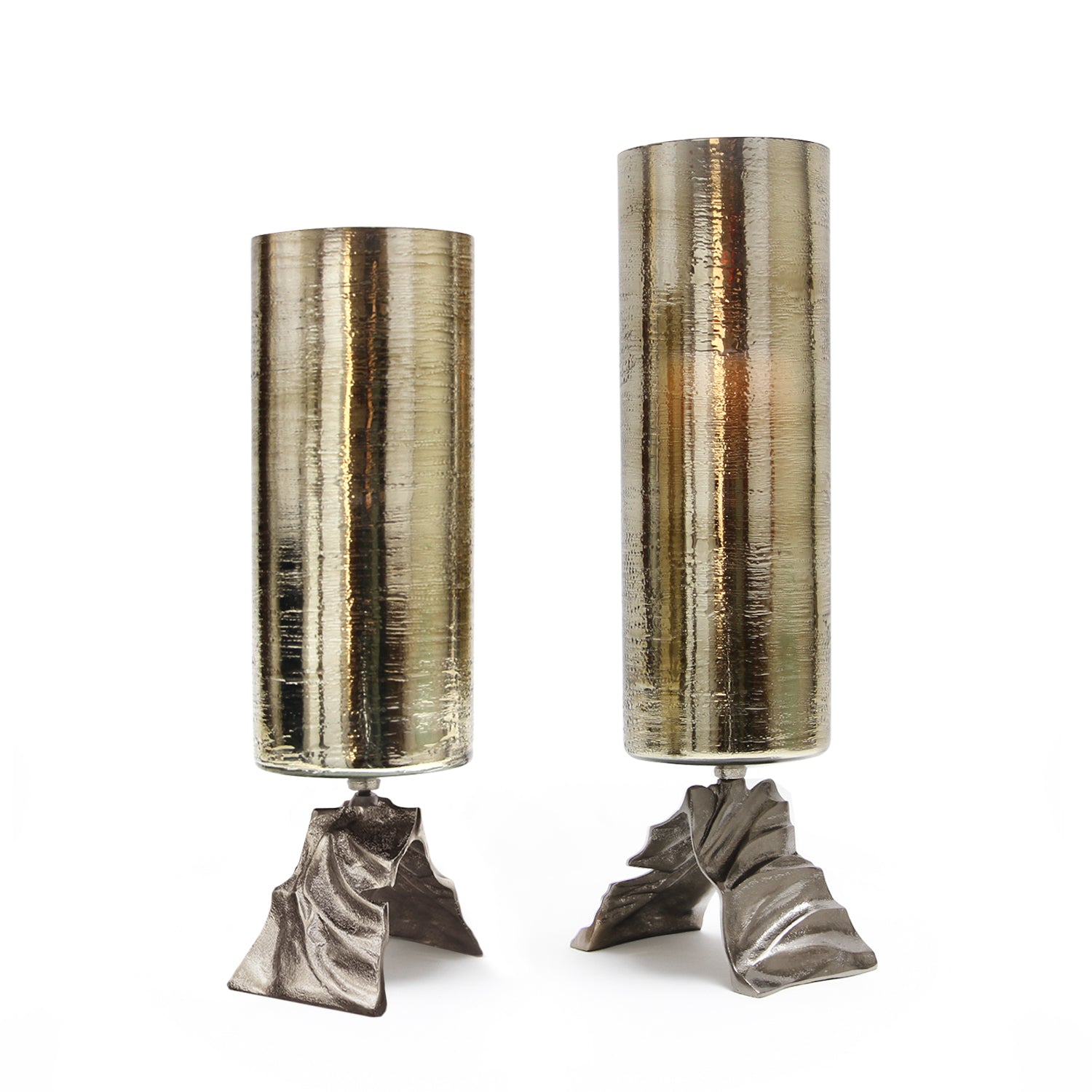 Sepia Aged Brass Glass Candle Holder | Galore Home: Luxury Home Decor, Elegant Home Furnishings, Stylish Home Accents & Contemporary Home Accessories