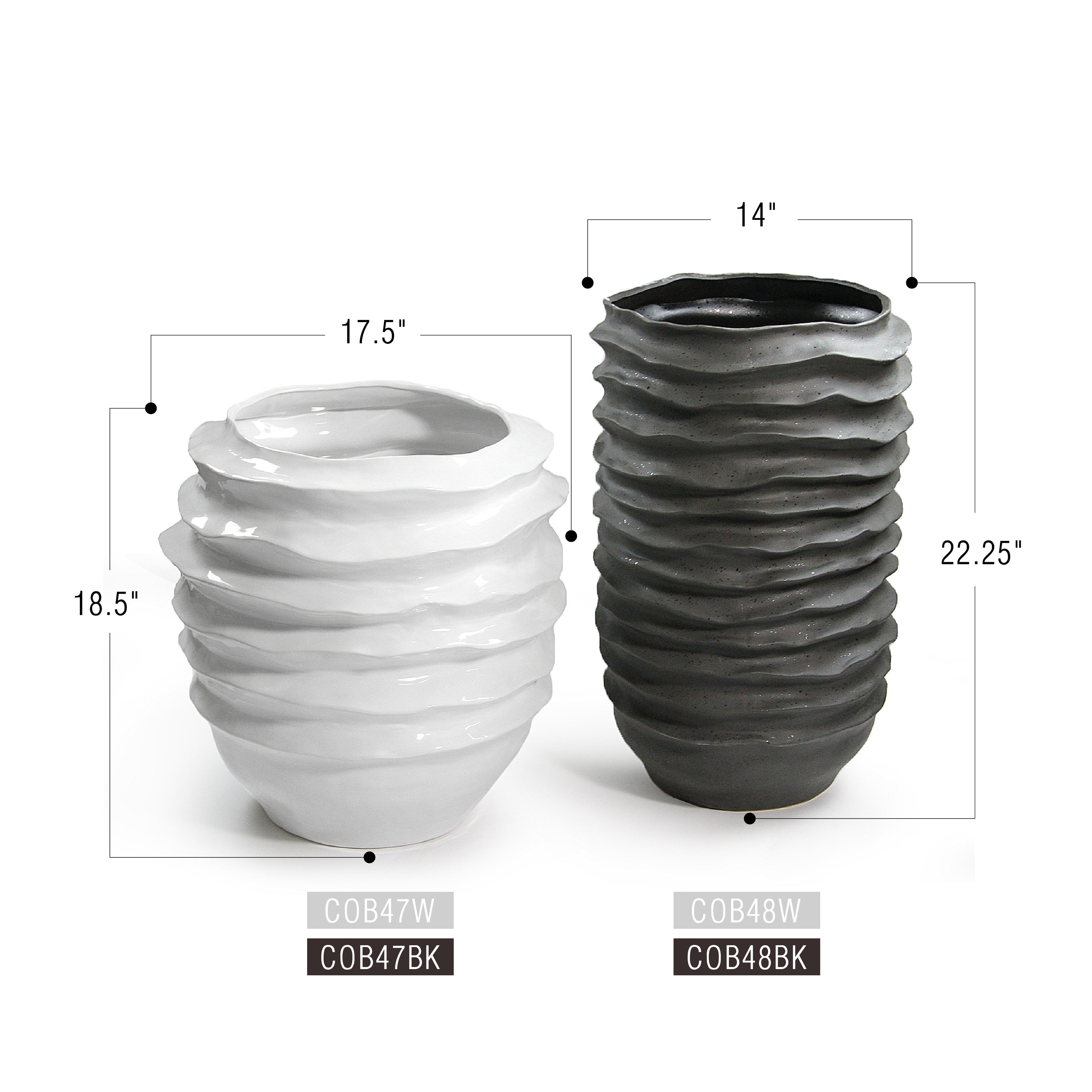 Wavy Disk Ceramic Planter | Galore Home: Luxury Home Decor, Elegant Home Furnishings, Stylish Home Accents & Contemporary Home Accessories