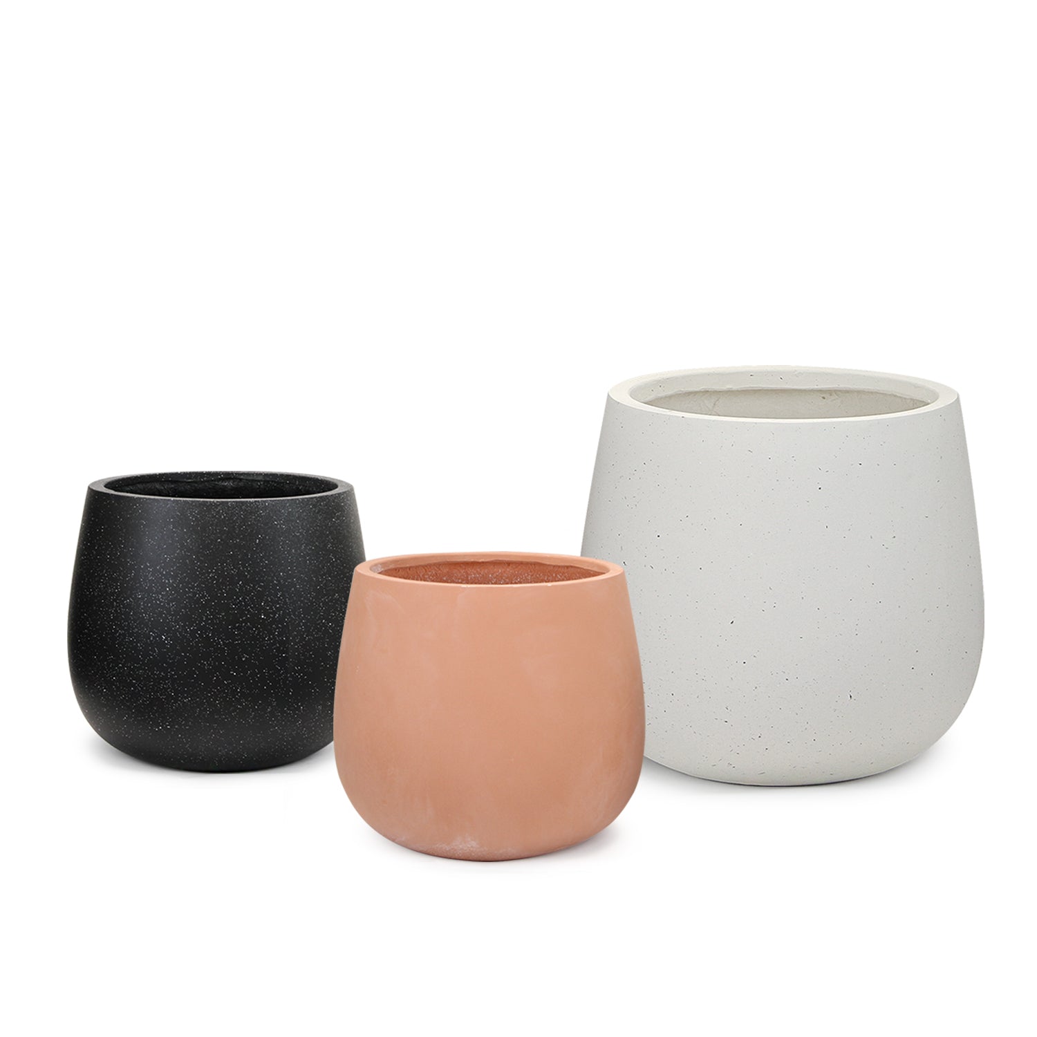 Round Floor Planters – Fiberclay Planter, H-16.75