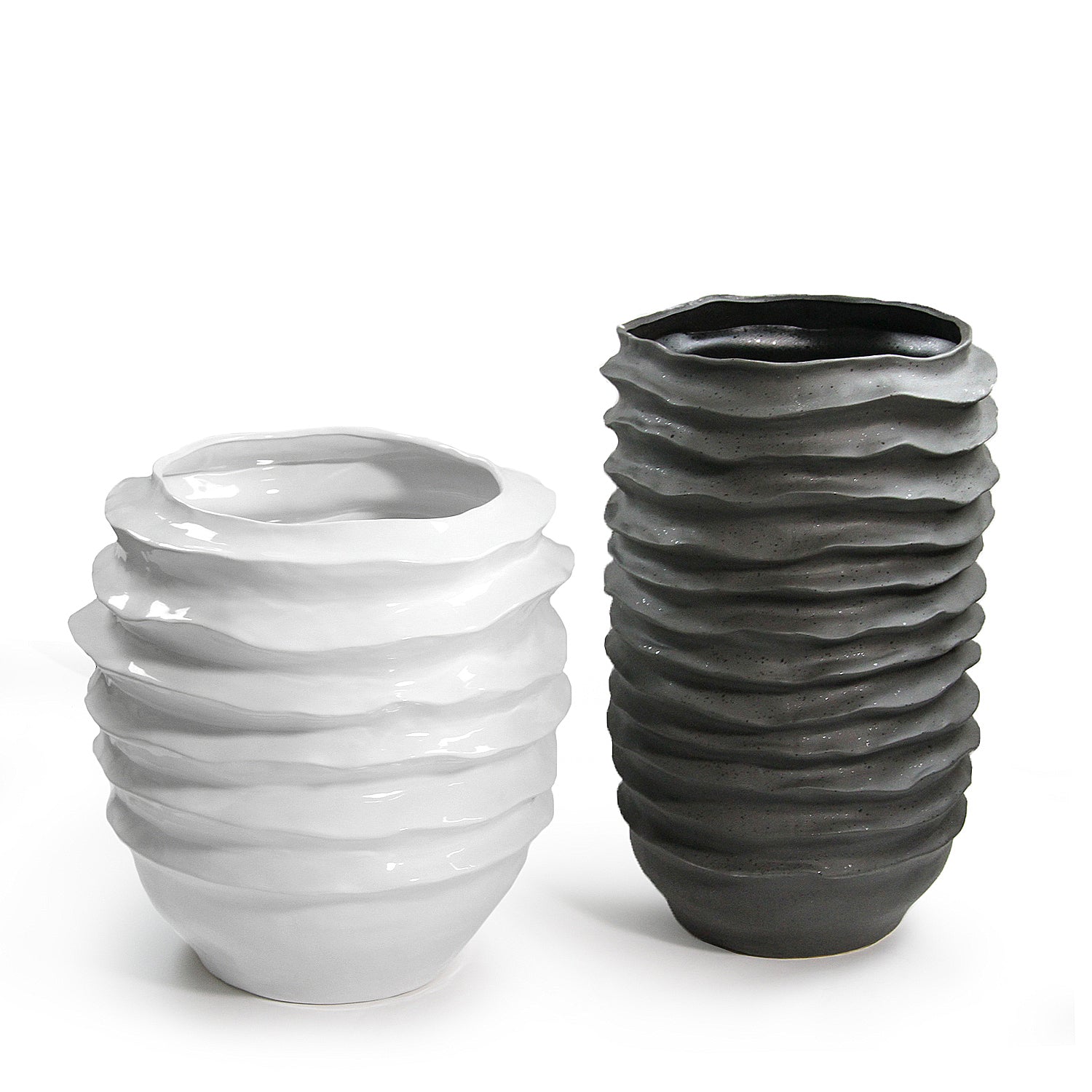 long ceramic plant pot Wavy Disk Ceramic Planter