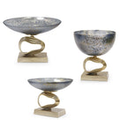 Cosmos Glass Aluminum Centerpiece Bowl