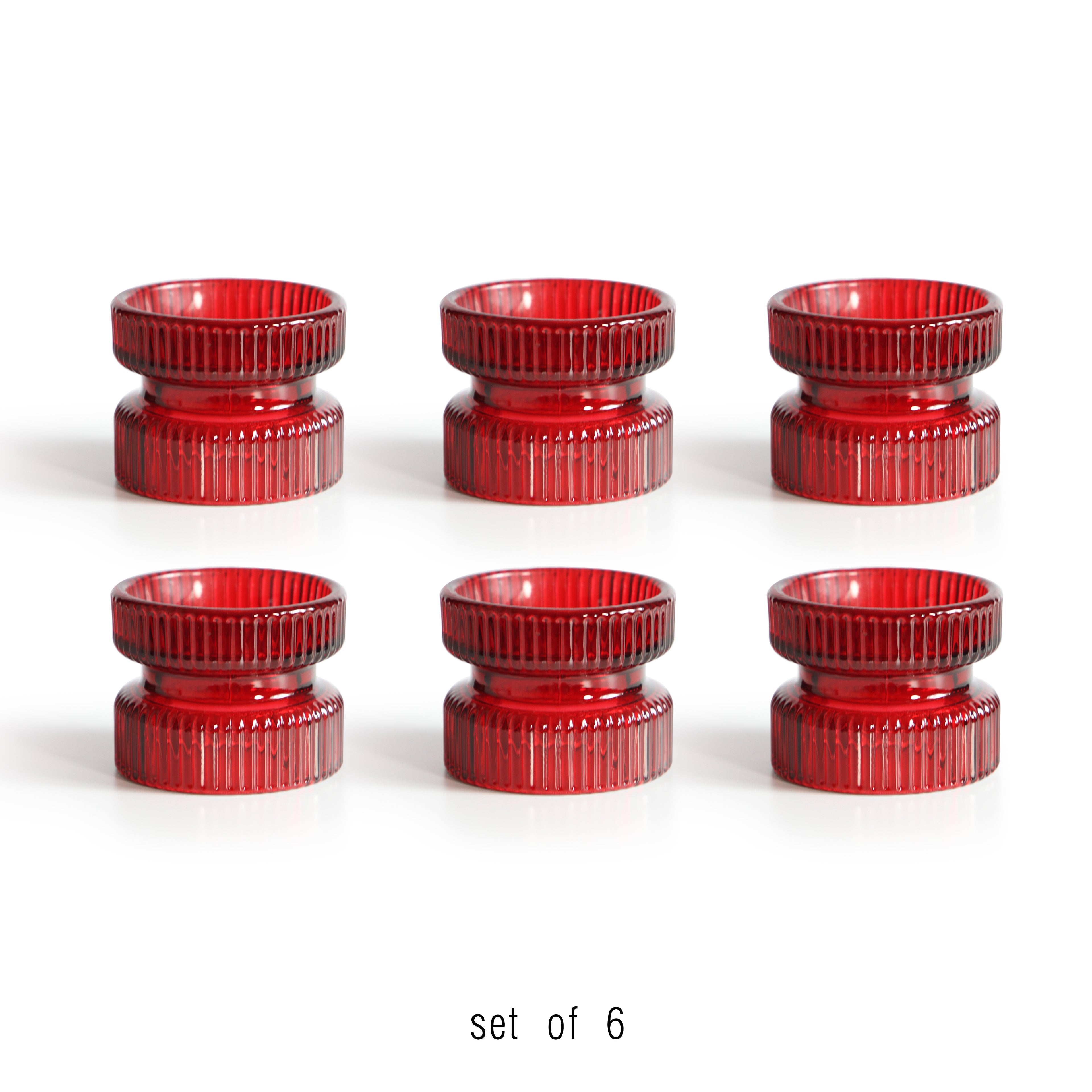 Glass Pillar Candle Holder (set of 6)
