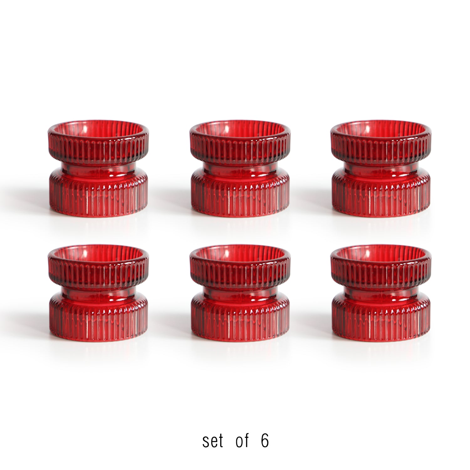 Glass Pillar Candle Holder (set of 6)