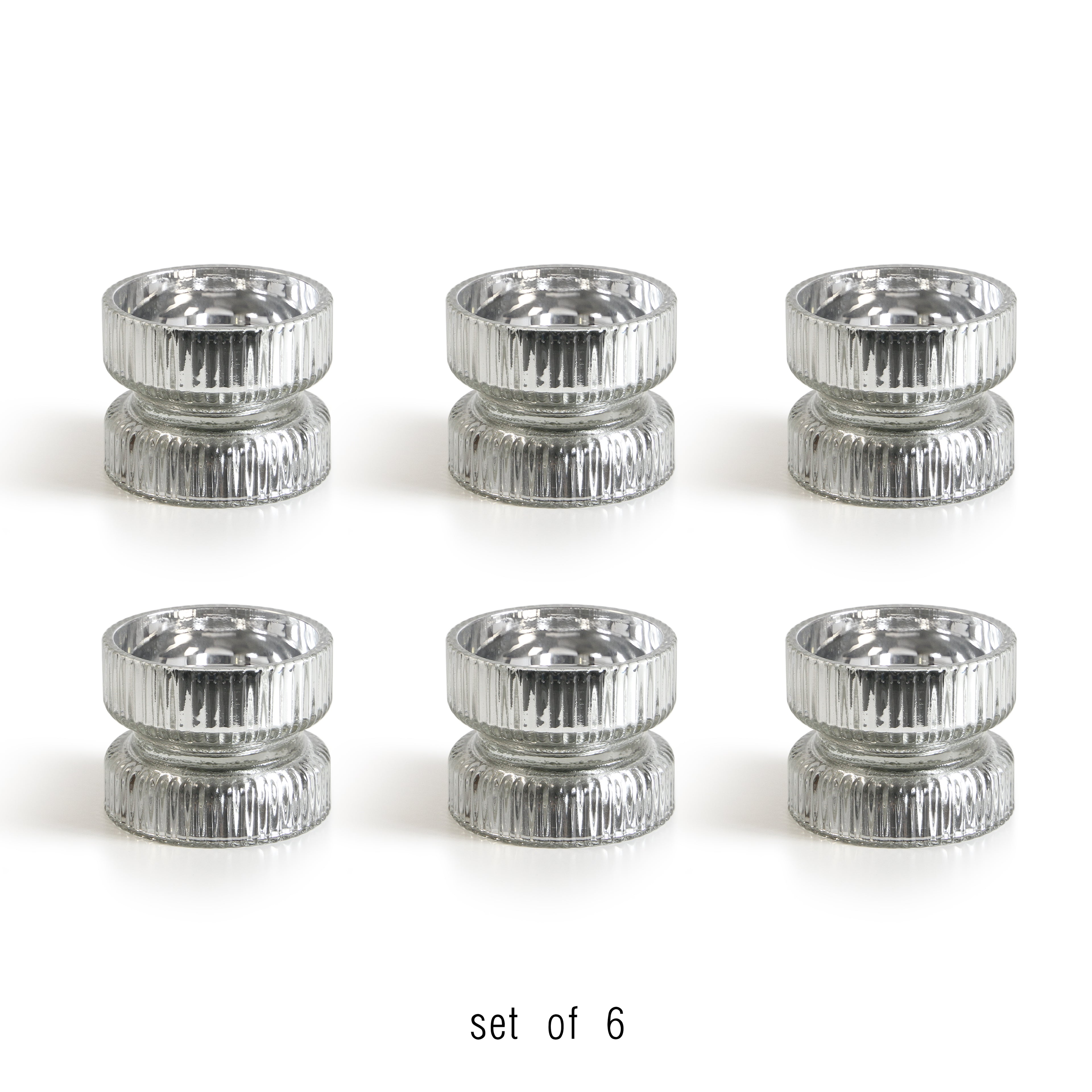 Glass Pillar Candle Holder (set of 6)