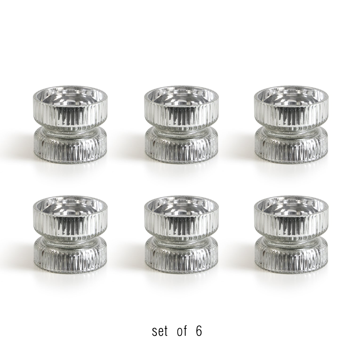 Glass Pillar Candle Holder (set of 6)