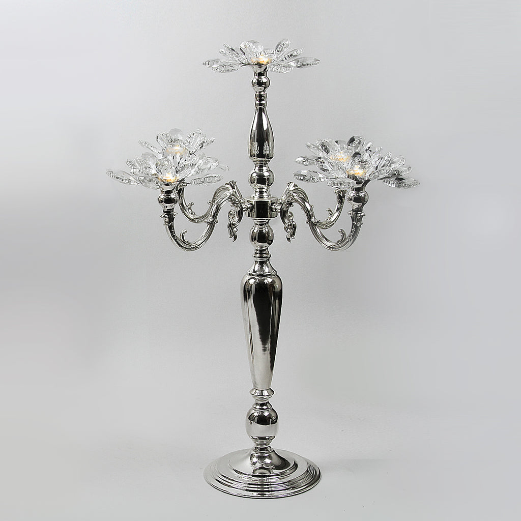 5 Arm Crystal Petal Candelabra Candle Holder | Galore Home: Luxury Home Decor, Elegant Home Furnishings, Stylish Home Accents & Contemporary Home Accessories