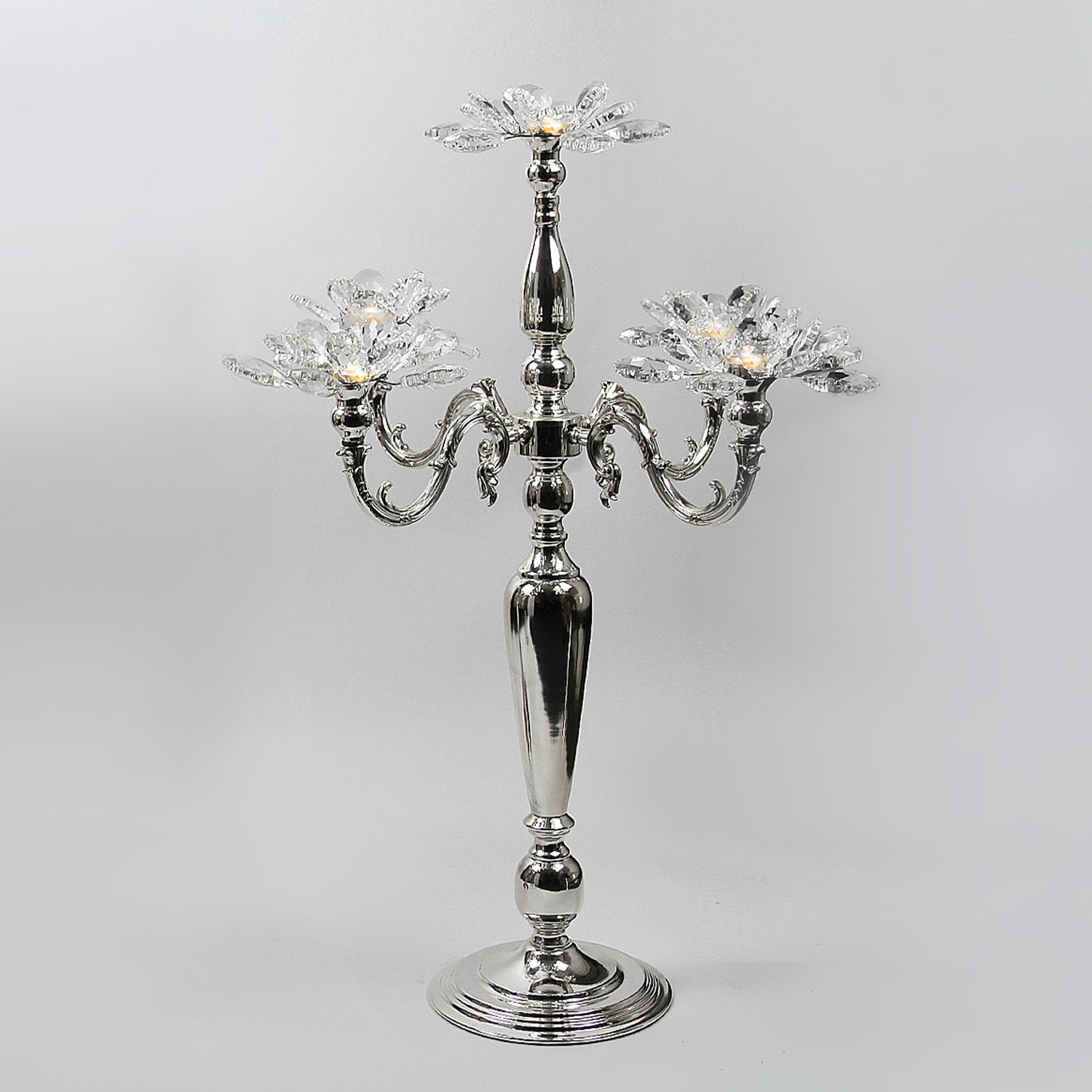 5 Arm Crystal Petal Candelabra Candle Holder | Galore Home: Luxury Home Decor, Elegant Home Furnishings, Stylish Home Accents & Contemporary Home Accessories