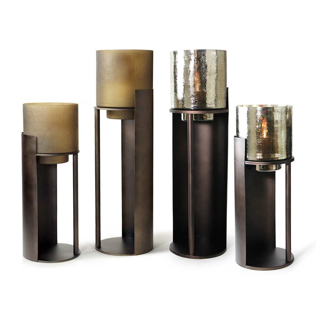 Sepia Floor Pillar Candle Holder