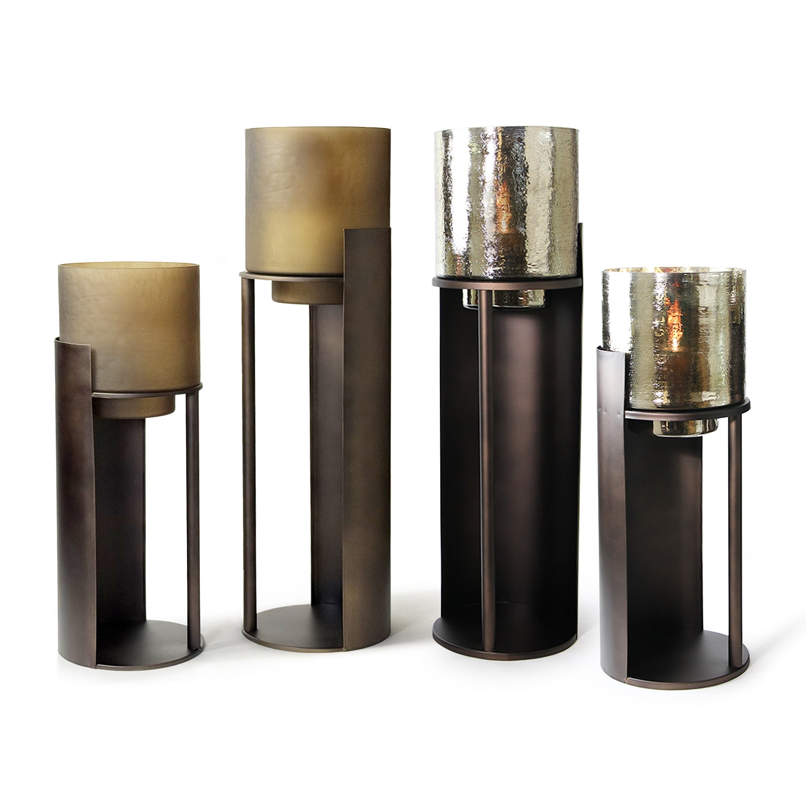 Sepia Floor Pillar Candle Holder