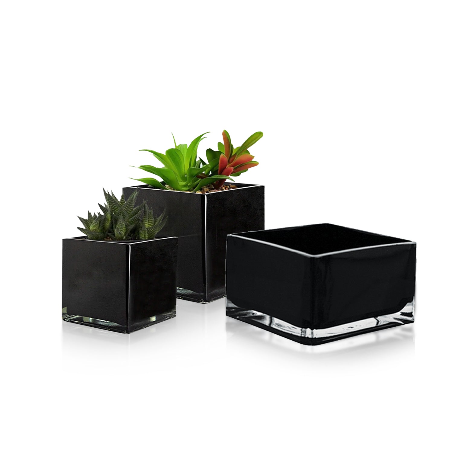 Premium Layered Black Glass Square