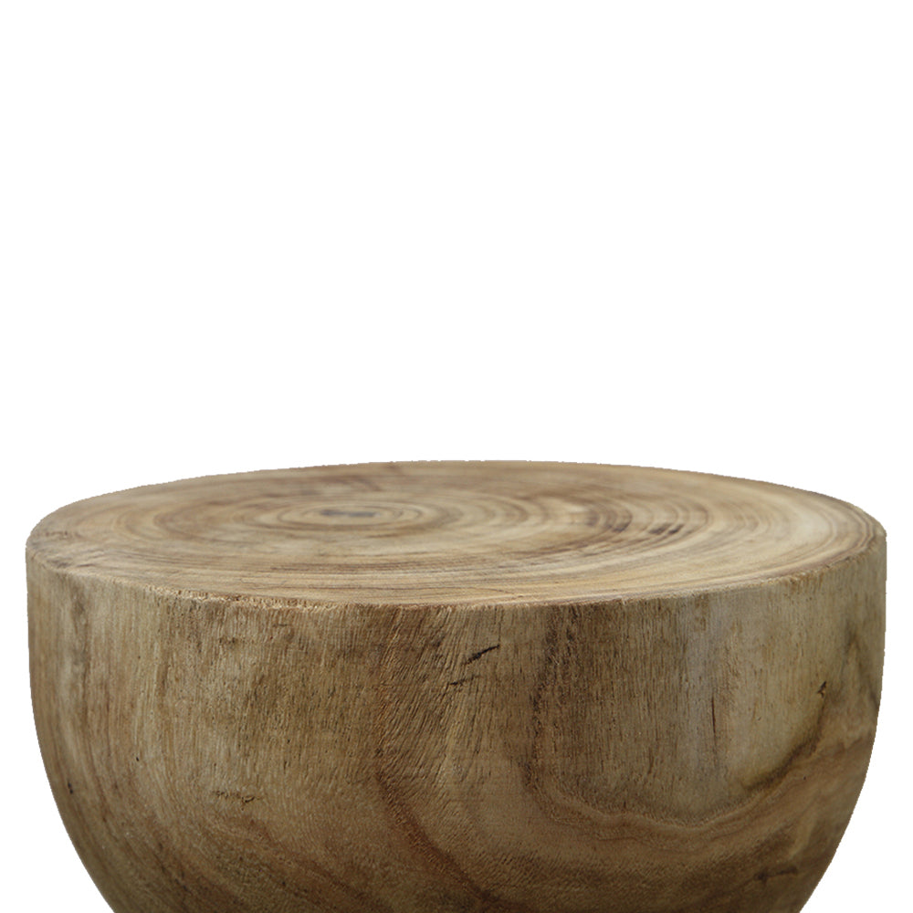 Evoke Natural Wood Pedestal Side Table Stool