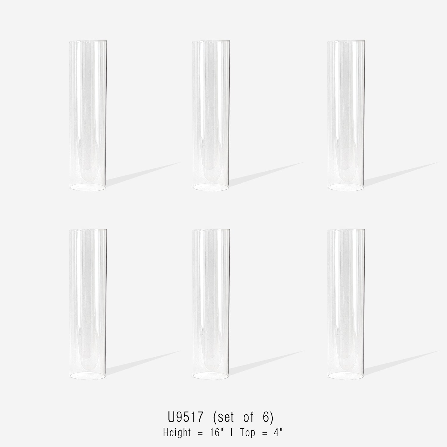 Glass Chimney Hurricane Candle Holder (set of 6)