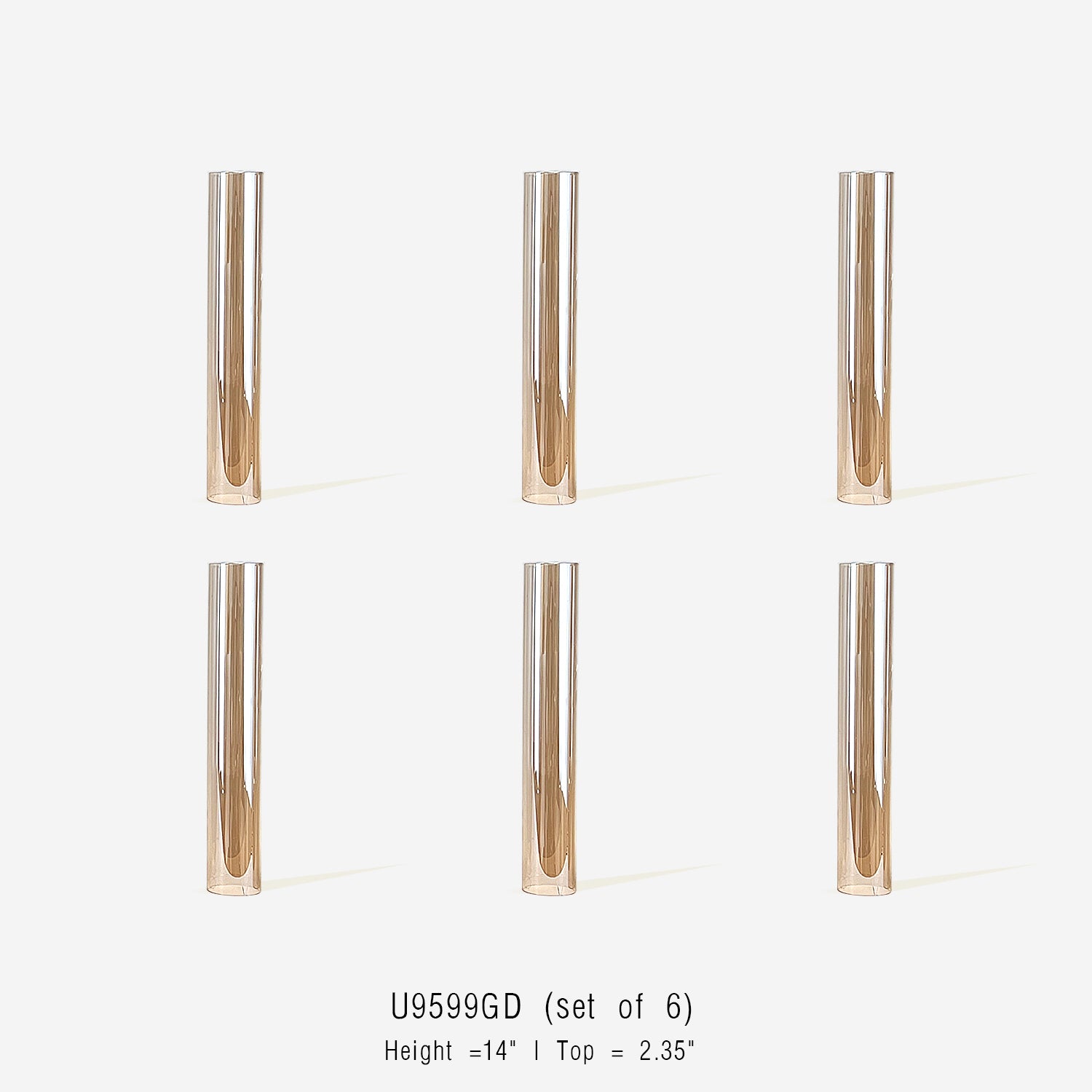 Glass Chimney Hurricane Candle Holder (set of 6)