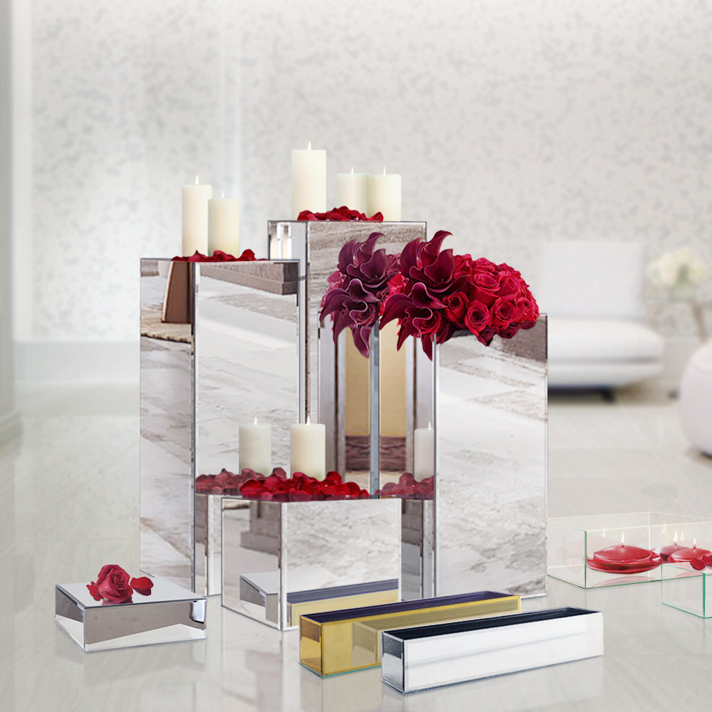 Mirror Block Column / Pedestal | Galore Home: Luxury Home Decor, Elegant Home Furnishings, Stylish Home Accents & Contemporary Home Accessories