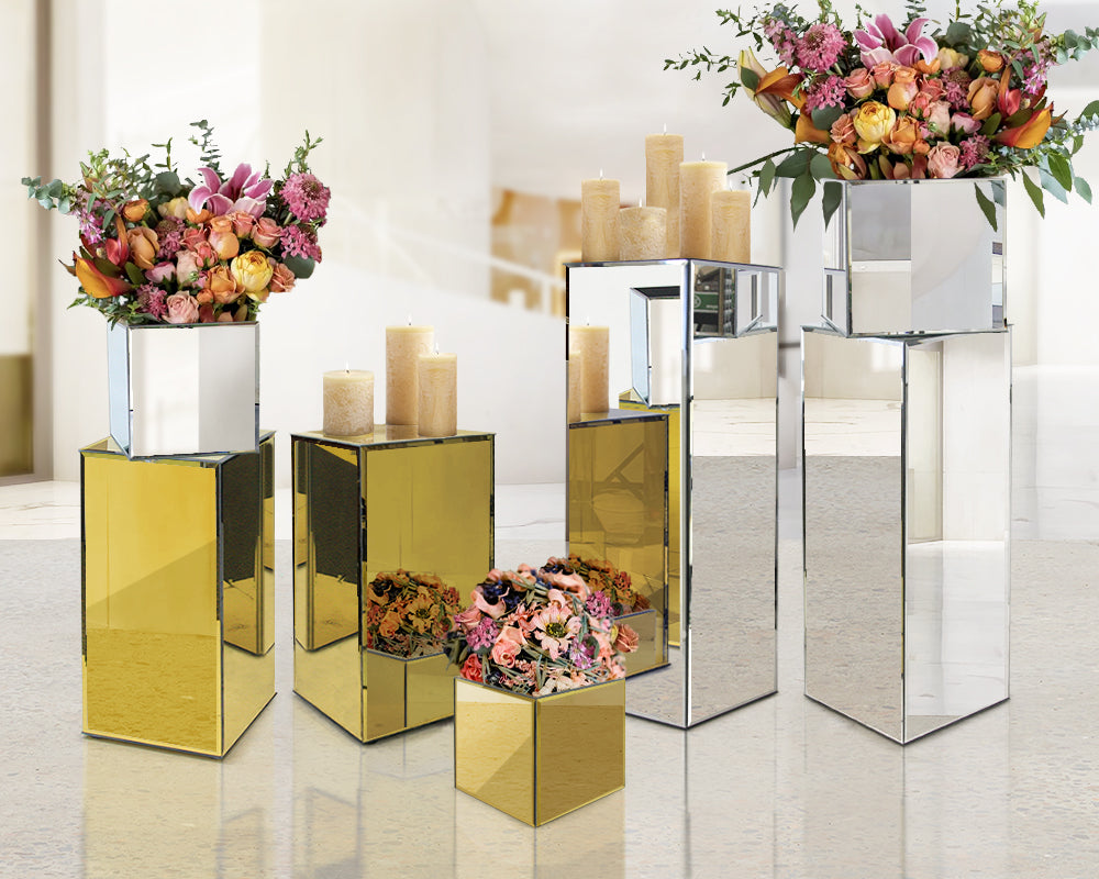 Mirror Block Column / Pedestal | Galore Home: Luxury Home Decor, Elegant Home Furnishings, Stylish Home Accents & Contemporary Home Accessories