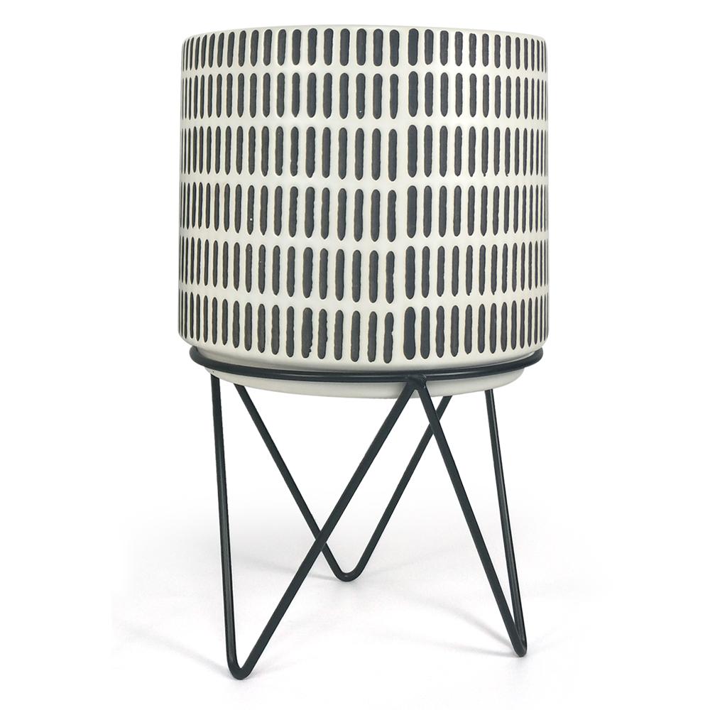 Ceramic Planter with Metal Stand | Galore Home: Luxury Home Decor, Elegant Home Furnishings, Stylish Home Accents & Contemporary Home Accessories