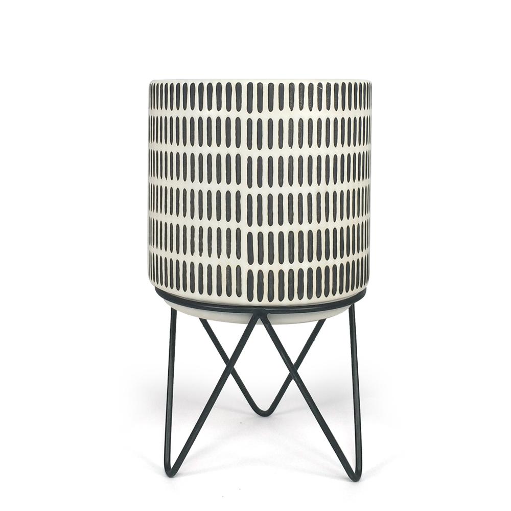 Ceramic Planter with Metal Stand | Galore Home: Luxury Home Decor, Elegant Home Furnishings, Stylish Home Accents & Contemporary Home Accessories