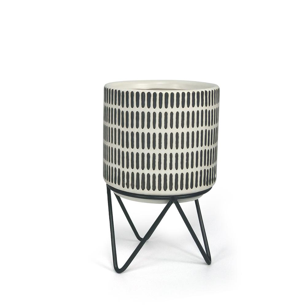 Ceramic Planter with Metal Stand | Galore Home: Luxury Home Decor, Elegant Home Furnishings, Stylish Home Accents & Contemporary Home Accessories